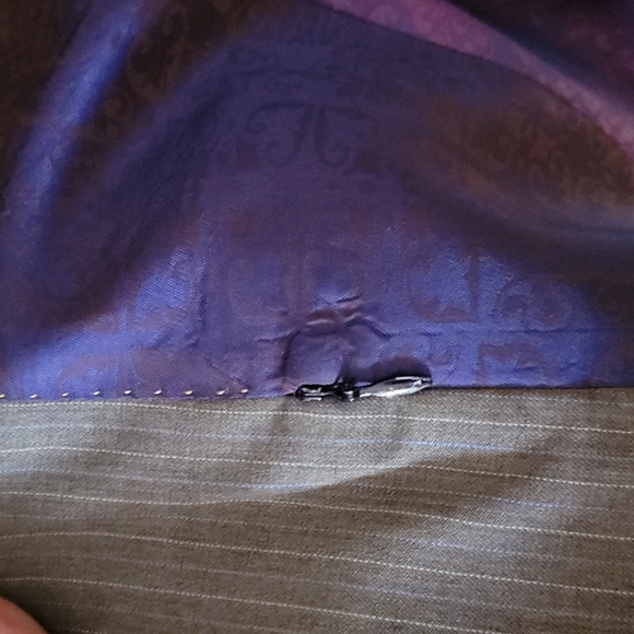 Ted Baker Endurance Striped Suit Jacket Blazer 38R Gray Purple wool crisp - Picture 7 of 8